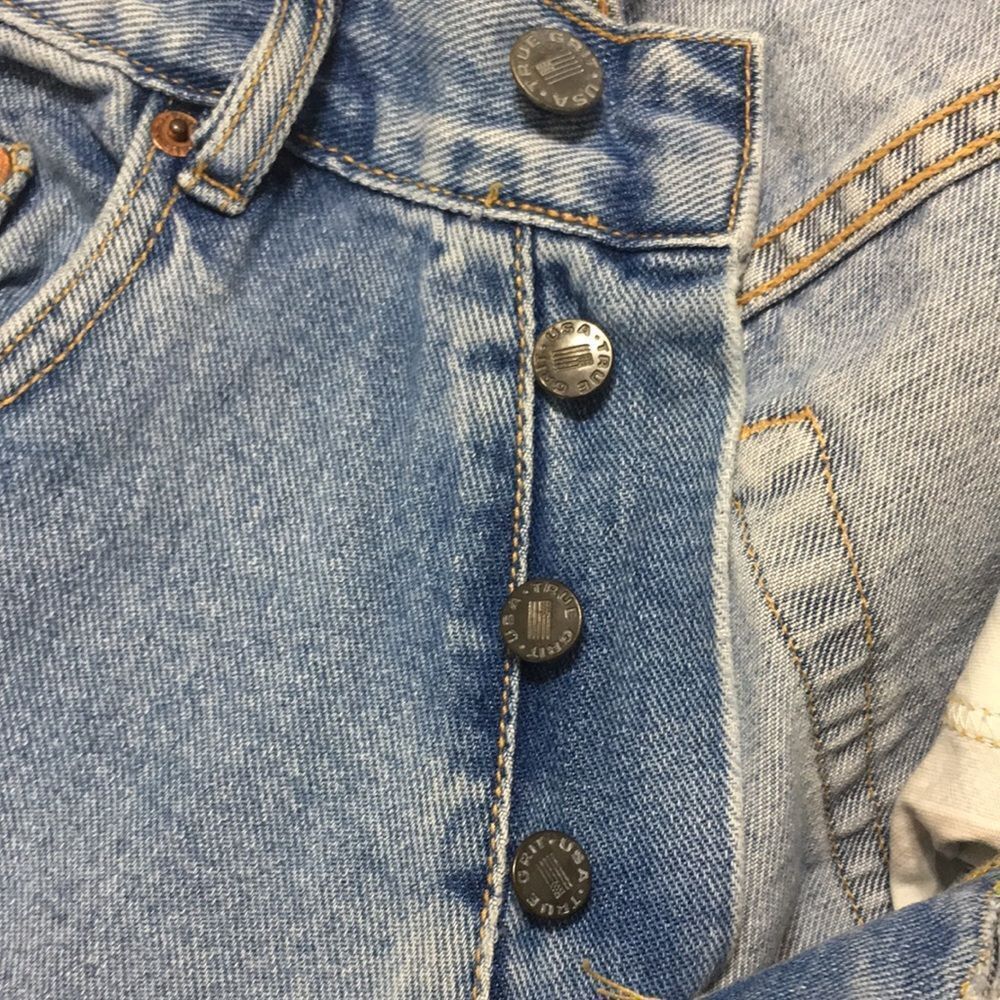 True Grit American Jeans • 28x28 Button Fly Mom Jean Bootcut Light Wash - Picture 7 of 13